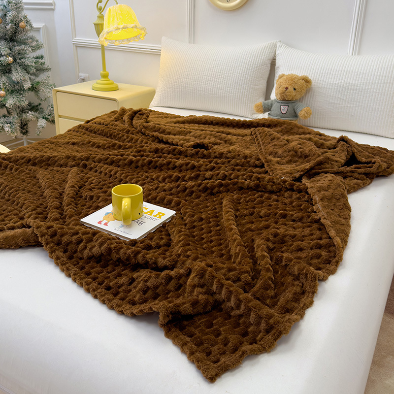 2025 nueva manta dorada de lana de seda manta de siesta manta de cuatro estaciones manta de sofá de color sólido universal manta de lana de coral nórdica