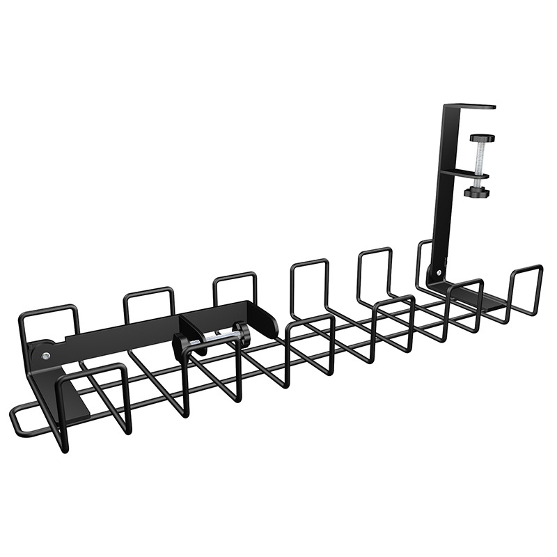 Transfronterizo en stock rack de almacenamiento sin perforaciones debajo de la Mesa socket de alambre rack de almacenamiento escritorio ordenado organizador rack cesta colgante