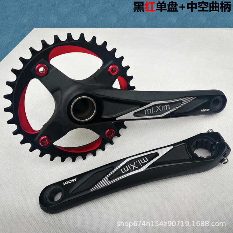 Mi.xim bicicleta de montaña hueca una sola placa de dientes manivela pierna bcd104