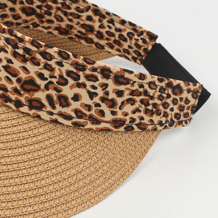 Sombrero Para El Sol De Moda, Sombrero De Paja Plegable Con Estampado De Leopardo Simple display picture 2