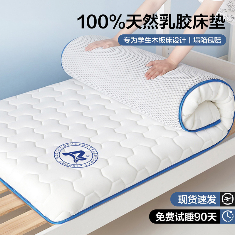 Latex mattress cover for student dormitories, single and double size, thickened soft pad, special mattress pad for home and rental use