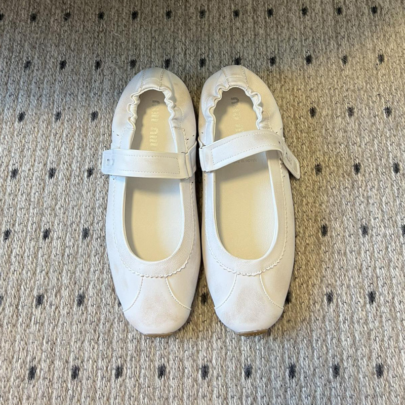 25 新しいベルクロ弾性バレエシューズメリージェーン本革浅い口ストラップシングルシューズファッショナブルなフラットシューズ女性用|undefined