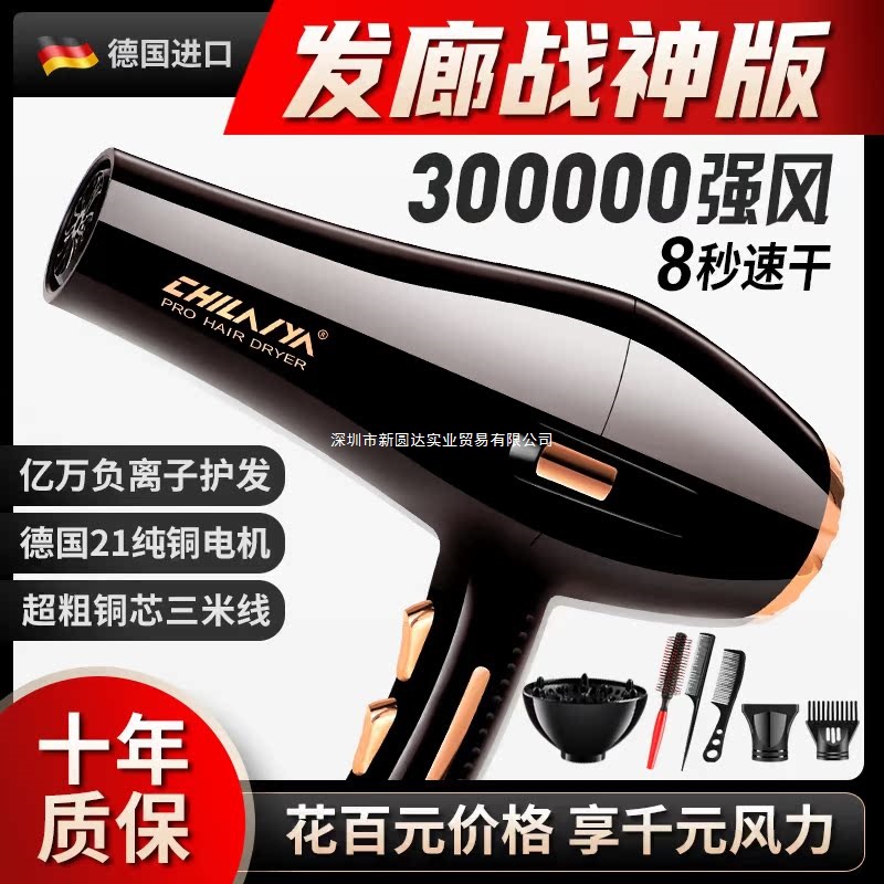 German Hair Dryer Household High-Power Hair Salon Special Barber Shop 3500W Negative Ion Hair Care Quick-Drying Hair Dryer