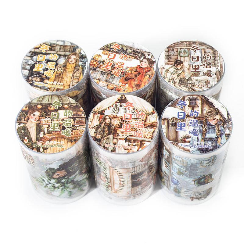 A beautiful day in winter landscape die-cut PET tape Warm series in…