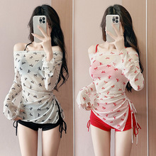 2025新款游泳衣女分体式三件套遮肚显瘦聚拢小胸韩国ins风泡温泉