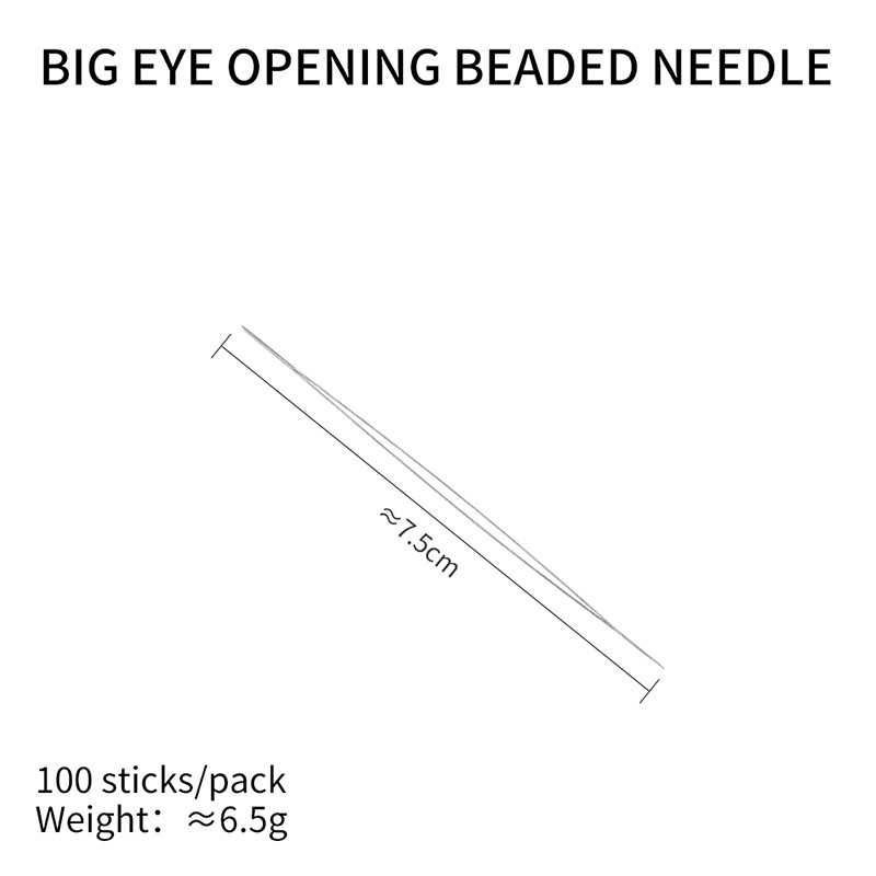 Aguja de cuentas abierta, joyería de aguja especial, collar de pulsera, enhebrador de cuentas de arroz, enhebrador de cuentas de ojos grandes hecho a mano