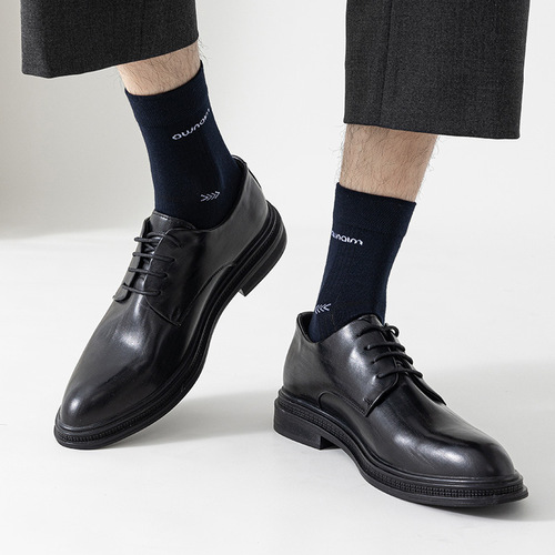 Men's Spring and Summer Pure Cotton Medium Cuff Socks Anti-Pilling Simple Japanese Formal Anti-Pilling Autumn and Winter Business Socks
