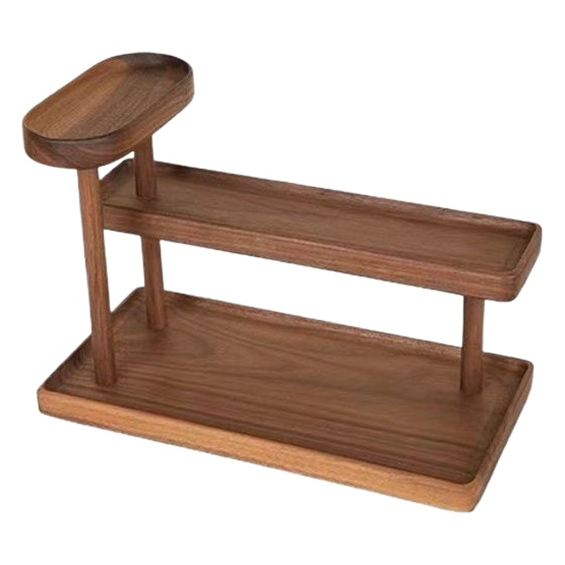 Estante de Almacenamiento de Escritorio de Madera para Cosméticos, Lápiz Labial, Perfume, Estante de Exhibición de Madera Maciza de Varias Capas para Muñecas