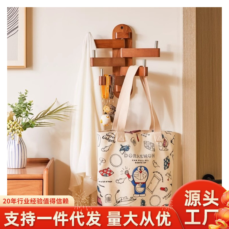 침실 코트 랙 의류 랙 벽 교수형 간단한 벽 창조적 인 단단한 나무 침대 옆 옷 유물 복도 후크