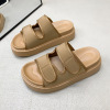 Fashionable slide, summer slippers, beach footwear platform for leisure with velcro, 2023 collection, Korean style