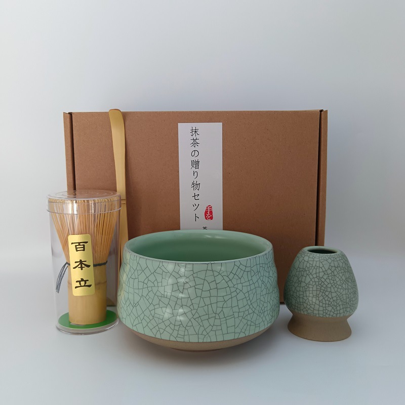 Cerámica matcha set con bocal de té matcha cepillo de té 100 - Ben-stand matcha combinación matcha herramienta de té caja de regalo