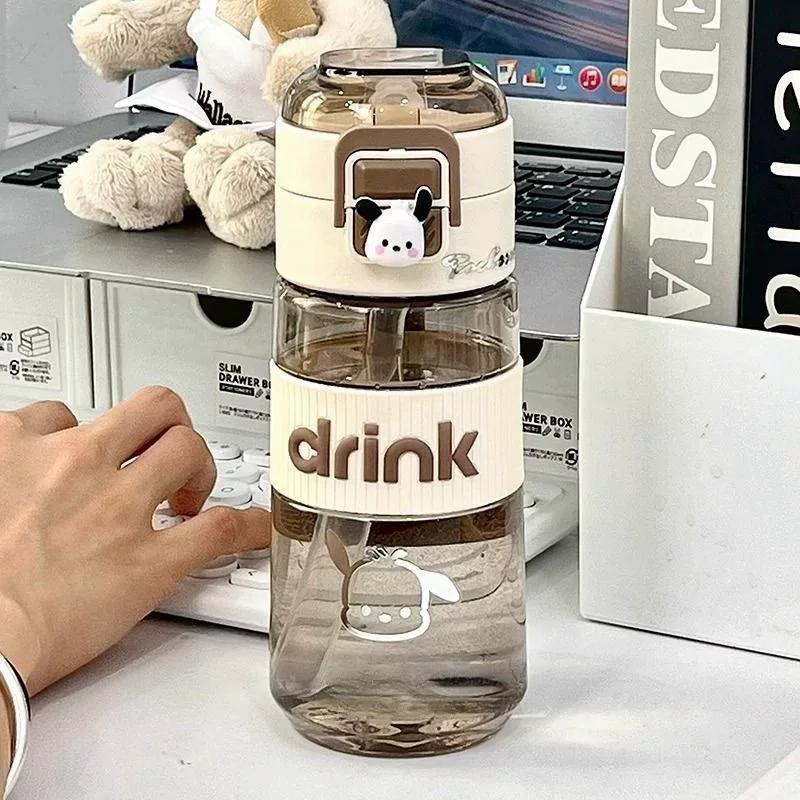 Handheld capacious plastic high quality children's straw with glass for elementary school students, fall protection