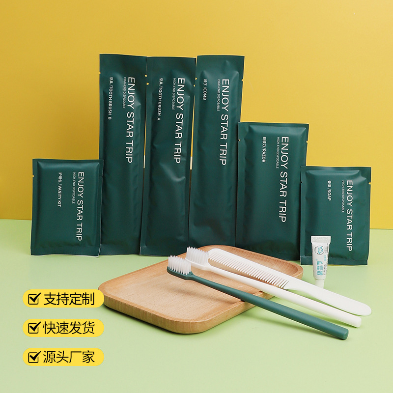 B&B Slippers Guest Room Toiletries Wholesale Hotel Shampoo Hotel Disposable Toothbrush Soft Bristles Toothbrush Set