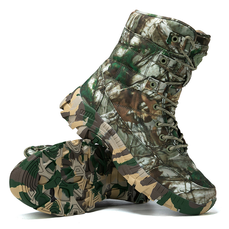 Ventas directas de fábrica Botas de combate Botas de camuflaje al aire libre para hombres Botas de montaña altas Botas tácticas para hombres Botas de entrenamiento de senderismo para hombres