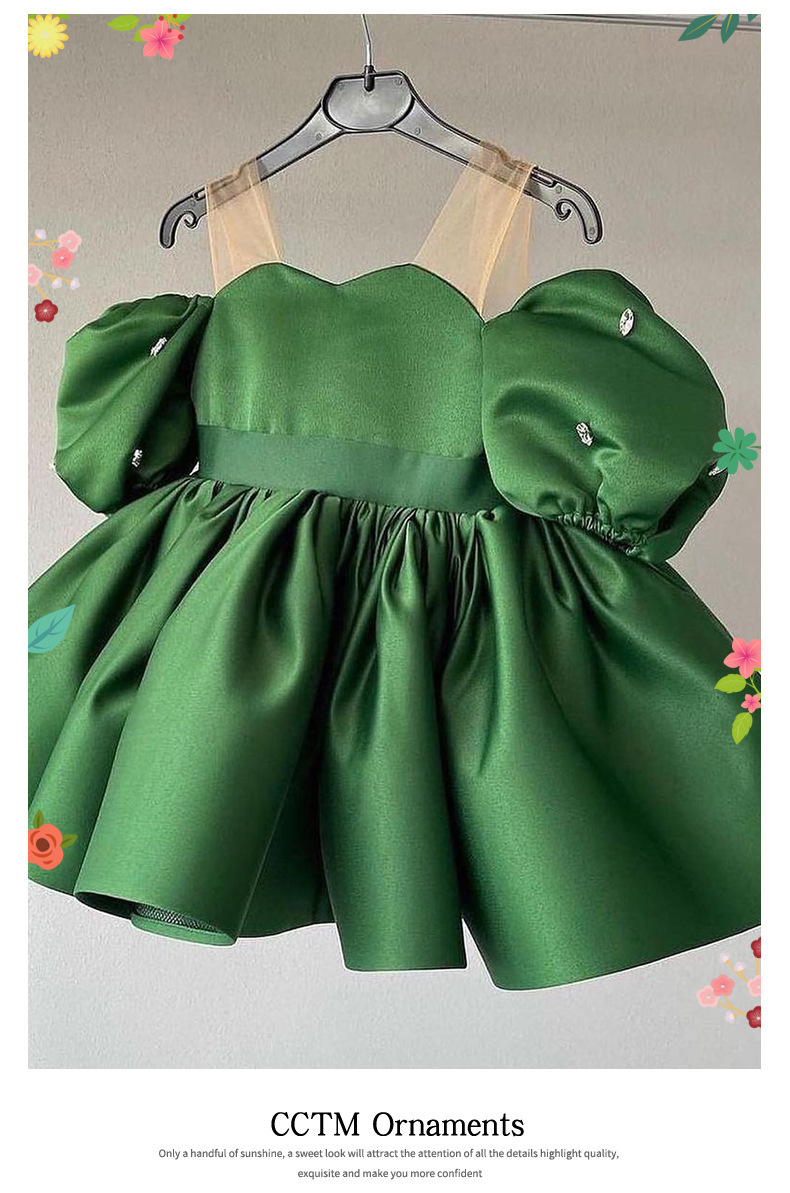 Mädchen Prinzessinnen Kleid Mit Puffärmeln Für Auftritte_voghion.com