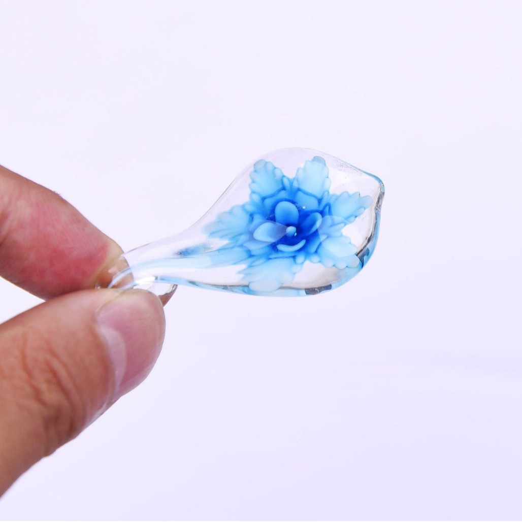 Pluma de Cristal de Inmersión de Vidrio con Flor para Regalo Estudiantil