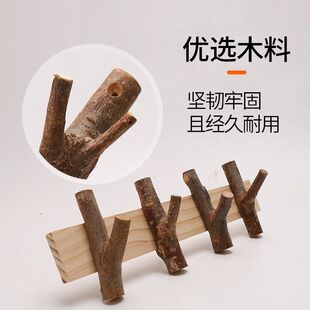 北欧乡村复古创意树杈挂钩免打孔实木粘钩田园装饰壁挂树枝挂衣钩-阿里巴巴