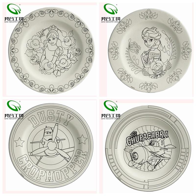 Arte de cerámica Plato en blanco asado de cerámica Pintura de porcelana azul y blanca Arte Cerámica en blanco Plato de porcelana semiacabado Pintura DIY Exportación