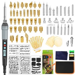 110 pieces wood burning kit with LCD display digital wood burner kit soldering iron set