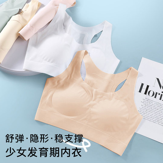 Invisible Bra for Girls, Development Inner Bra for Middle and High School Students, Children Aged 12-15-18, Posture Correction Sports Shockproof Vest