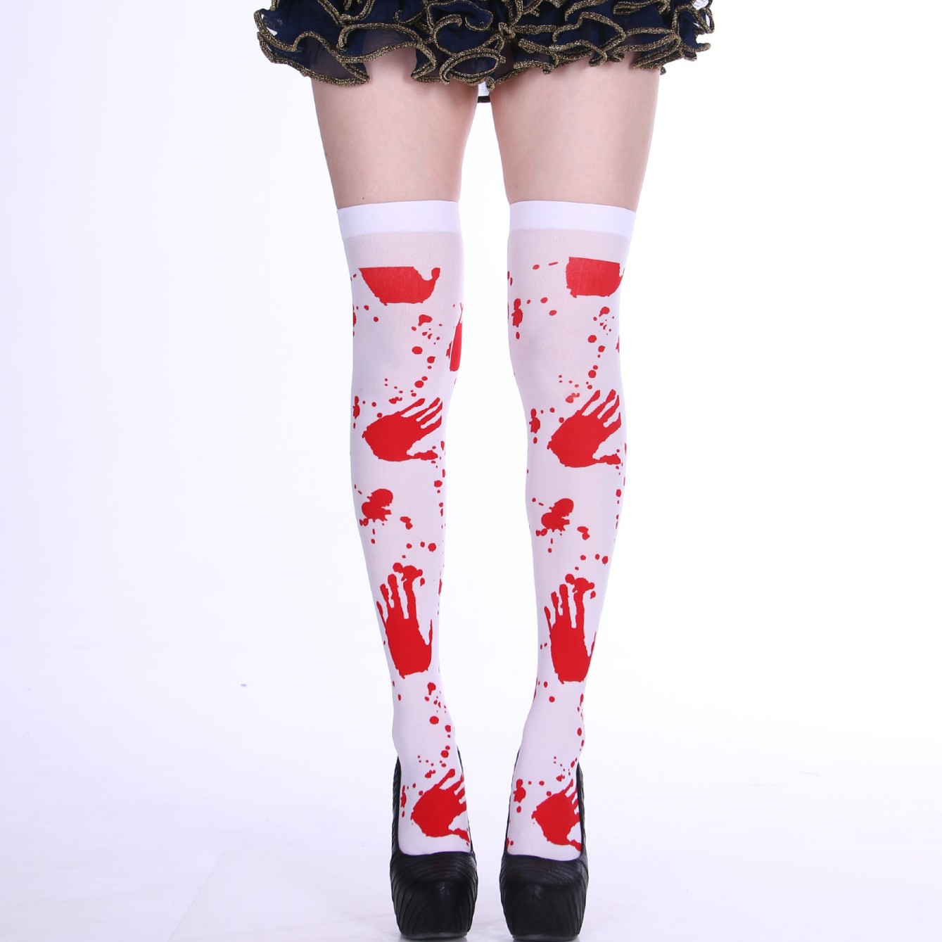 Los fabricantes suministran las medias del Festival del partido de Halloween Festival visten accesorios de ropa calcetines sobre la rodilla calcetines de sangre calcetines de enfermera