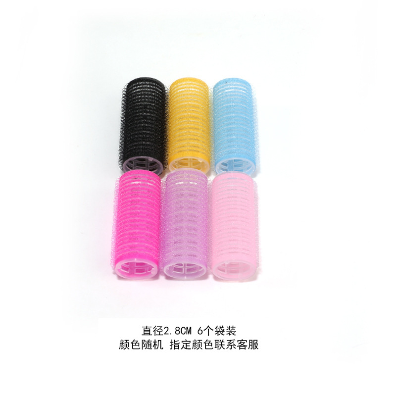 Yi Zhilian 6 bolsas rizador de cabello Raíz de cabello esponjoso cabello rizado Flejes de aire rollo rizador de cabello autoadhesivo Velcro no planchado