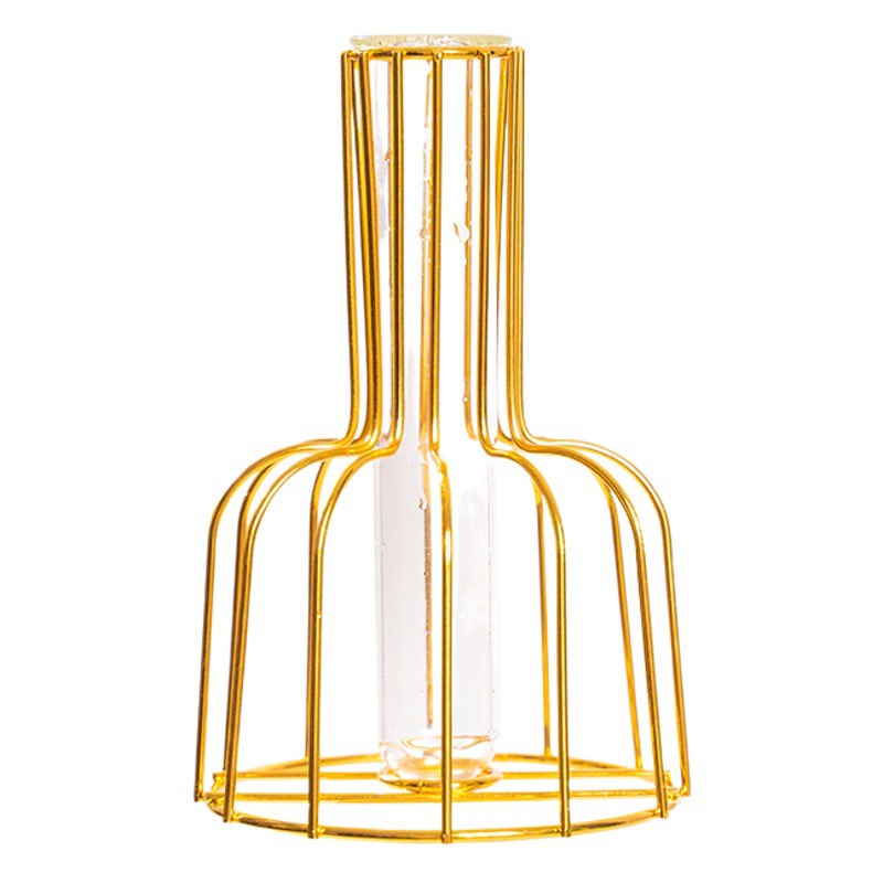 Fábrica al por mayor florero de vidrio de hierro forjado flor artificial hidropónico decoración floral sala de estar mesa de comedor mesa de té TV decoración del gabinete