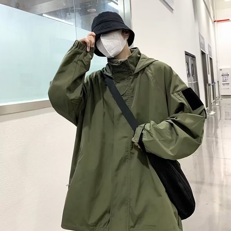 2024 nueva marca de moda de otoño chaqueta de herramientas retro americana chaqueta con capucha de todo fósforo de moda para hombres