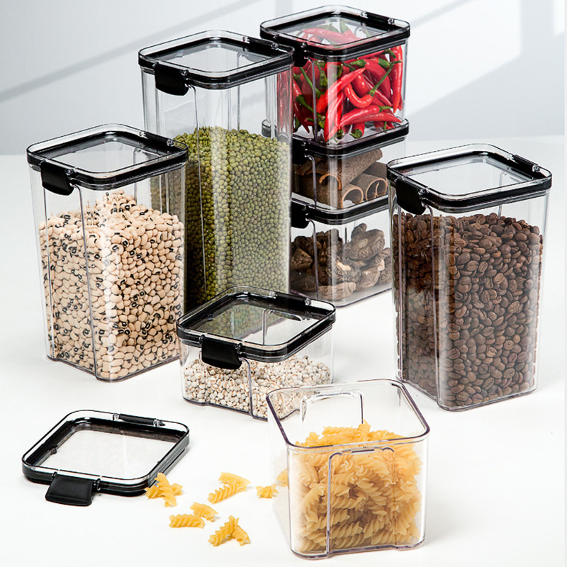 Sealed jar plastic grains kitchen storage food grade transparent jar box snack dry goods tea storage jar