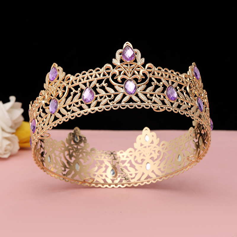 Los hombres de oro rey corona tocado adulto cumpleaños corona Halloween etapa ópera rendimiento unisex