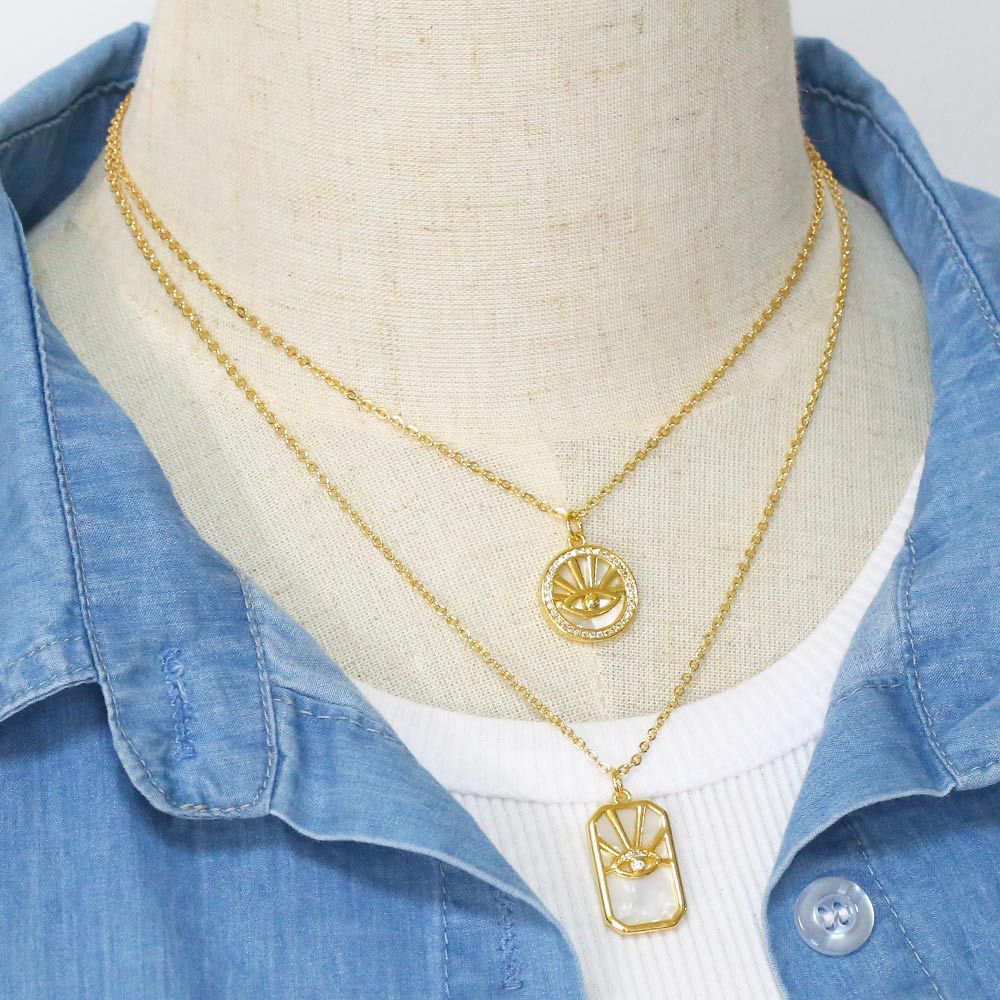 Fashion Devilu0027S Eye Copper Pendant Necklace Inlay Zircon Copper Necklaces