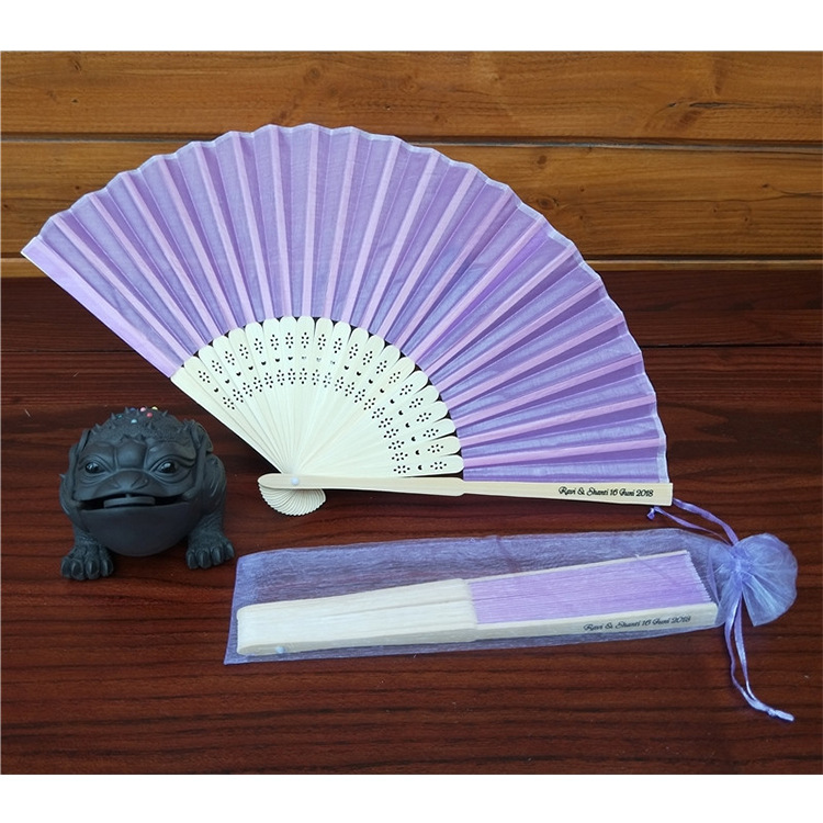 El ventilador de retorno de la boda de seda de un solo paño de color sólido de 6 pulgadas se puede utilizar para la tarjeta de invitación de suministros de boda llano DIY + bolsa de gasa