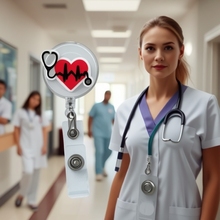 护士胸牌扣徽章易拉扣伸缩扣易拉得员工厂牌可爱证件挂绳扣工作牌