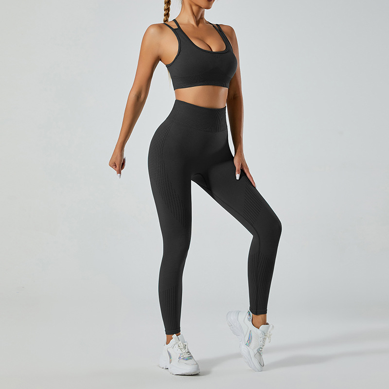 Simple Style Sports Solid Color Nylon U Neck Tracksuit Vest Leggings display picture 5