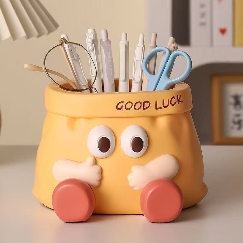 クリエイティブで興味深い紙袋容量ペンホルダー装飾品オフィスデスクトップストレージグッズ装飾誕生日ギフト装飾|undefined