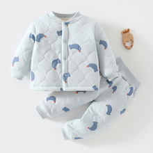 【两用裆安阳童装婴儿棉袄夹棉加厚宝宝棉服冬棉衣分体两件套棉裤