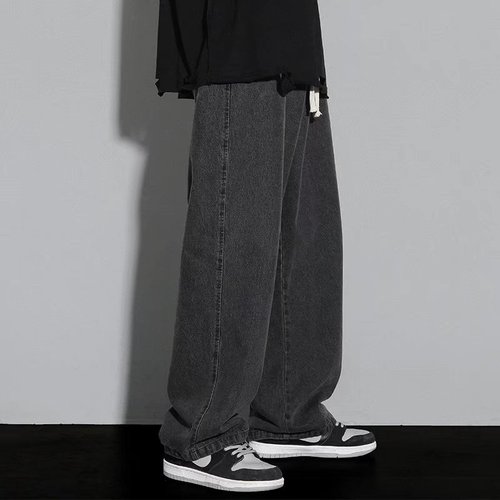Men's 2025 New Fall and Winter Trend Loose Straight Leg Nine-Piece Padded and Thick Casual Long Pants