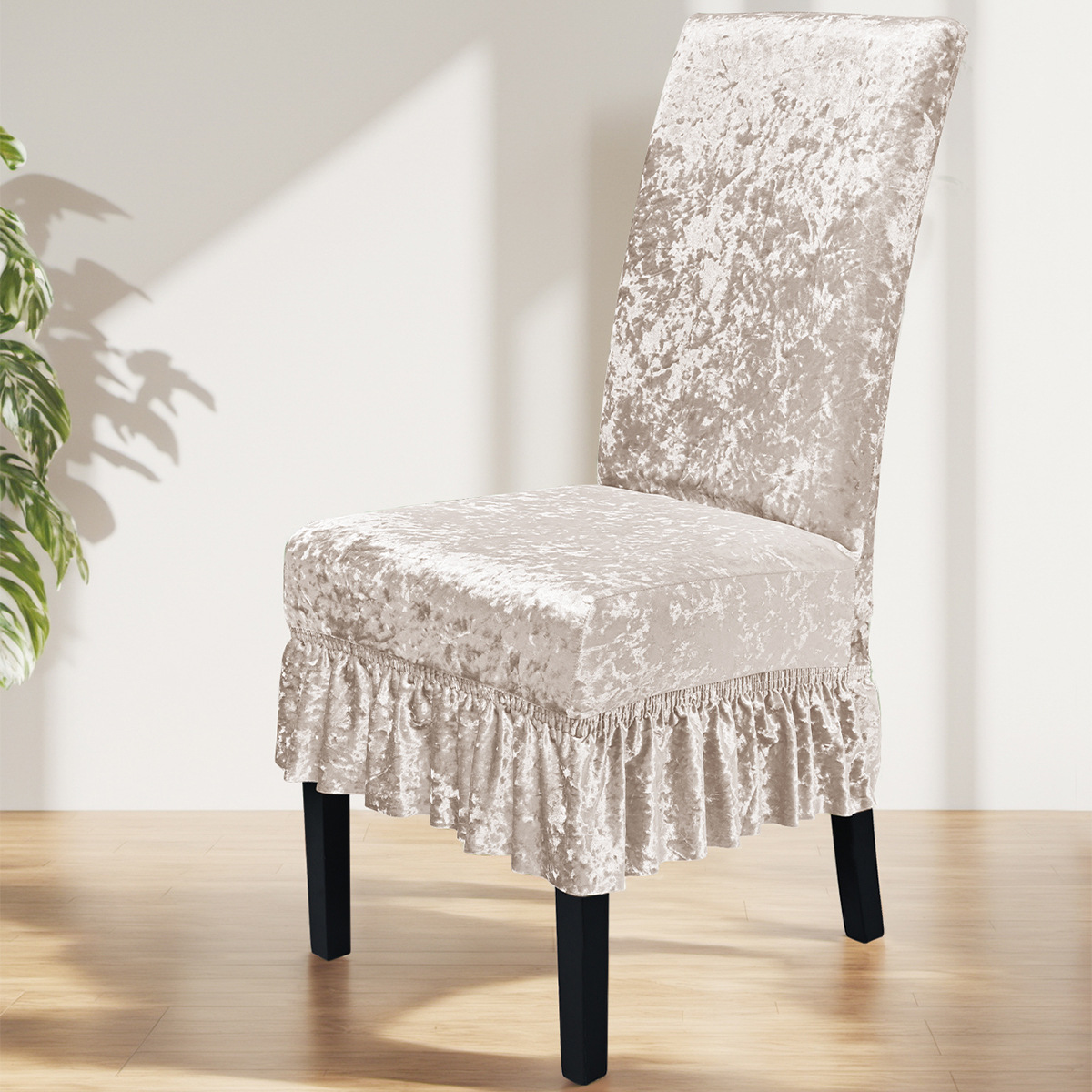 Amazon transfronteriza elástico diamante de oro de aluminio cubierta de silla cubierta de silla de respaldo alto de color sólido universal hoteles domésticos