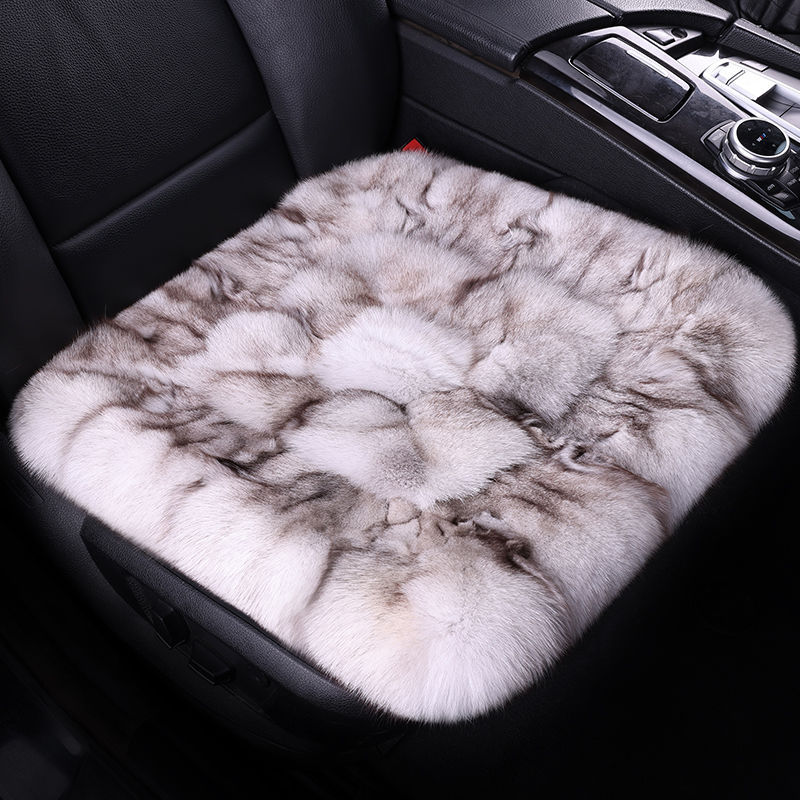 冬季狐狸毛汽车坐垫座椅子毛垫通用毛绒垫子新款坐垫真皮毛一体