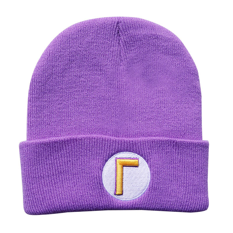 Jeu entourant dessin animé Super Mario broderie tricoté chapeau pull chaud chapeau Hip Hop laine chapeau_voghion.com
