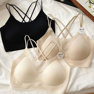 Invisible Quick-Drying Vest-Style Intimates Summer Thin Style Slimming Cross Strap Push-Up No Rims Women's Sports Bra