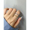 Brand small design universal zirconium, ring, Korean style, micro incrustation, 925 sample silver