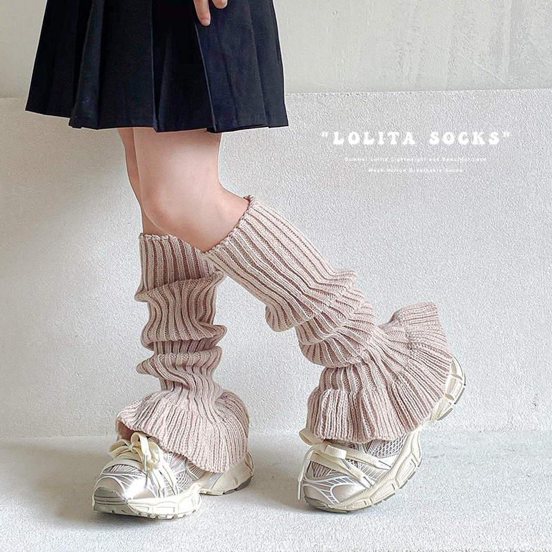 Calcetines de niñas de invierno y otoño de encaje calcetines gruesas cuerno pantorrilla estilo de ballet de niñas coreanas calcetines de pila image 4