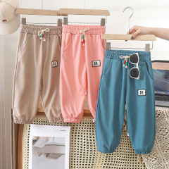 春秋款24男女童褲子新款春裝春款兒童運動褲大童男女孩潮休閒褲