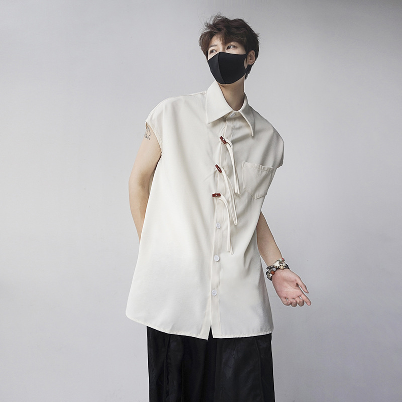 Summer design solid color retro shirt sleevless