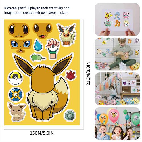 CM2304006 Pikachu magical children's animation cartoon parent-child interactive puzzle puzzle hand account DIY sticker
