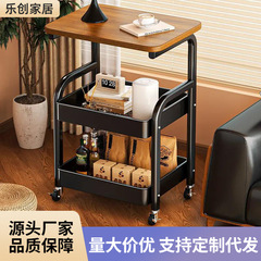 置物架家用中古风多层零食杂物收纳整理架客厅可移动小推车储物架