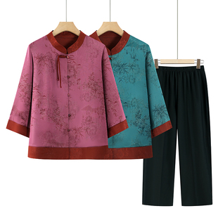 New Chinese Style Middle-Aged and Elderly Grandma Summer Shirts, Elderly Tops, Mother's Shirts, Old Lady Clothes