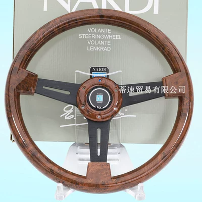 Factory direct 14 inch ABS mahogany car modified 350MM imitation mahogany retro steering wheel universal plane (Steering wheel) - type-a
