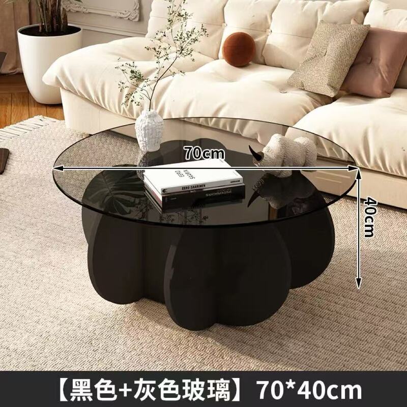 极简玻璃茶几轻奢现代茶几客厅家用小户型圆形网红ins 阳台小桌子|undefined